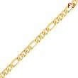 14K Gold 7.5mm Flat Figaro Bracelet