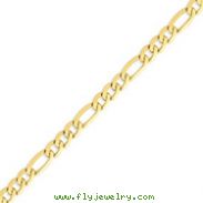 14K Gold 7.5mm Flat Figaro Chain