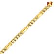 14K Gold 7.5mm Hand Polished Fancy Link Bracelet