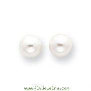 14K Gold 7mm Cultured Pearl Earrings