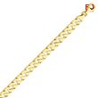 14K Gold 7mm Hand Polished Fancy Link Bracelet