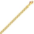 14K Gold 7mm Hand Polished Fancy Link Bracelet