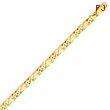 14K Gold 7mm Hand Polished Fancy Link Bracelet