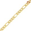 14K Gold 8.75mm Flat Figaro Bracelet