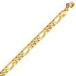 14K Gold 8mm Hand Polished Figaro Link Bracelet