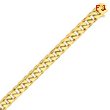 14K Gold 9.8mm Hand Polished Flat Beveled Curb Bracelet