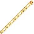 14K Gold 9mm Hand Polished Figaro Link Bracelet