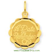 14K Gold A Date to Remember Charm