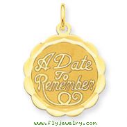 14K Gold A Date To Remember Charm