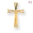 14K Gold A Diamond Cross Pendant