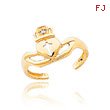 14K Gold AA Diamond Claddagh Toe Ring