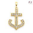 14K Gold AA Diamond Cross Pendant