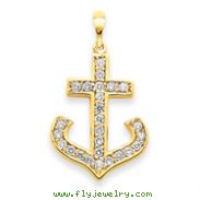 14K Gold AA Diamond Cross Pendant