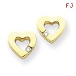 14K Gold AA Diamond Heart Earring