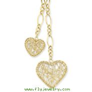 14K Gold Adjustable Heart Drop Necklace