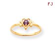 14K Gold Alexandrite June Birthstone Heart Ring