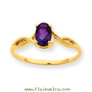 14K Gold Amethyst February Birthstone Ring
