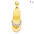 14K Gold And Rhodium Diamond Sandal Pendant