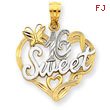 14K Gold And Rhodium Sweet 16 Pendant