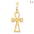 14K Gold Ankh Cross Charm