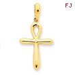 14K Gold Ankh Cross Pendant