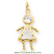 14K Gold April Girl Gemstone Charm