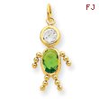 14K Gold August Boy Gemstone Charm