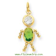 14K Gold August Boy Gemstone Charm