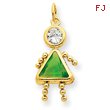 14K Gold August Girl Gemstone Charm