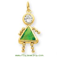 14K Gold August Girl Gemstone Charm