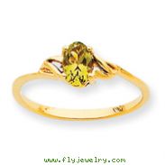 14K Gold August Peridot Birthstone Ring