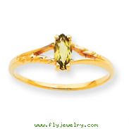 14K Gold August Peridot Birthstone Ring