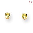 14K Gold August Peridot Post Earrings