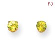 14K Gold August Peridot Post Earrings