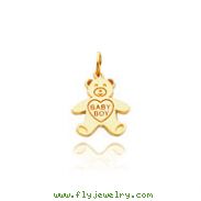 14K Gold Baby Boy Teddy Bear Necklace