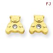 14K Gold Bear with Cubic Zirconia Ear