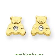 14K Gold Bear with Cubic Zirconia Ear