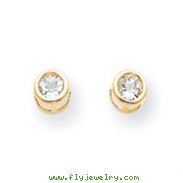 14K Gold Bezel March Aquamarine Post Earrings