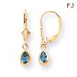 14K Gold Blue topaz Earrings - December