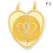 14K Gold Break-Apart I Love You Charm