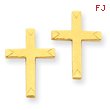 14K Gold Brushed Finish Cross Earrings