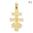 14K Gold Cara Vaca Crucifix Pendant