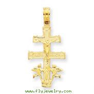 14K Gold Cara Vaca Crucifix Pendant