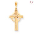 14K Gold Celtic Cross Pendant