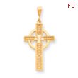 14K Gold Celtic Cross Pendant