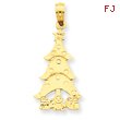 14K Gold Christmas Tree & Gifts Pendant