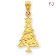 14K Gold Christmas Tree Pendant