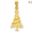 14K Gold Christmas Tree Pendant