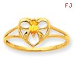 14K Gold Citrine November Birthstone Ring