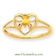 14K Gold Citrine November Birthstone Ring